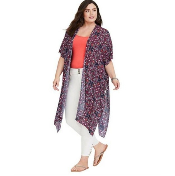 torrid Tops - Torrid Kimono Gauze Long Cardigan Size 1/2